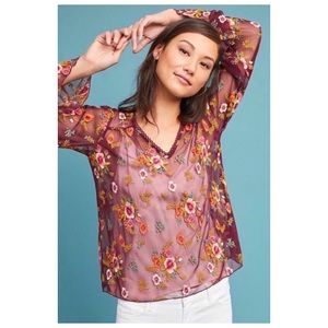 Anthropologie Feather Bone Giralda Blouse XS